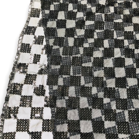 Renato Balestra 90s Sheer Sequins Black Lace Scarf - Picture 8 of 9
